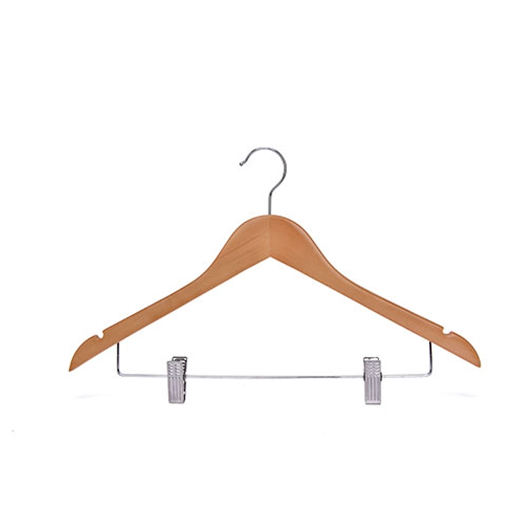 wooden pants hangers with clips