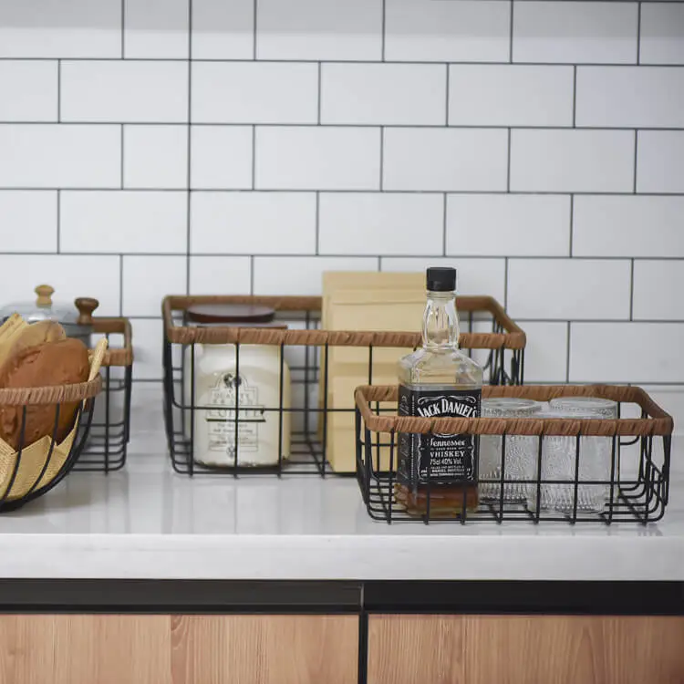 black iron basket