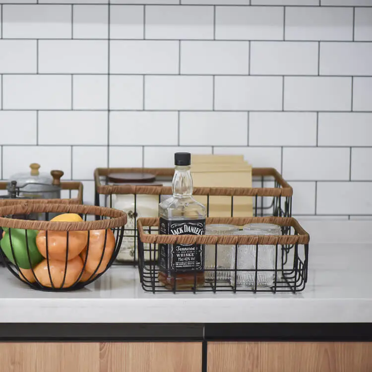 long rectangle iron wire basket