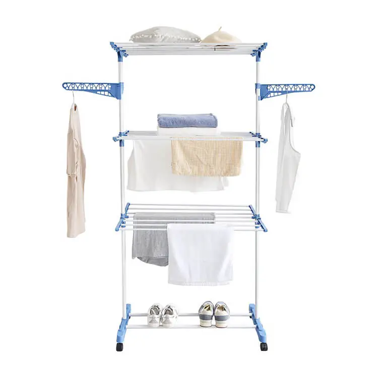 Large Capacity 3-Tier Vertical Foldable Clothes Drying Rack