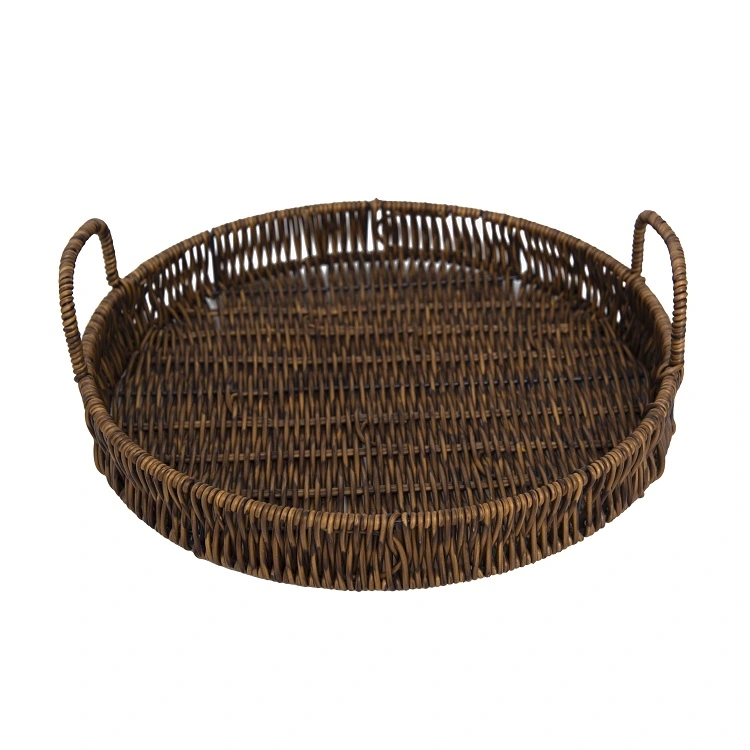 Handmade Round Woven Tray With Handle