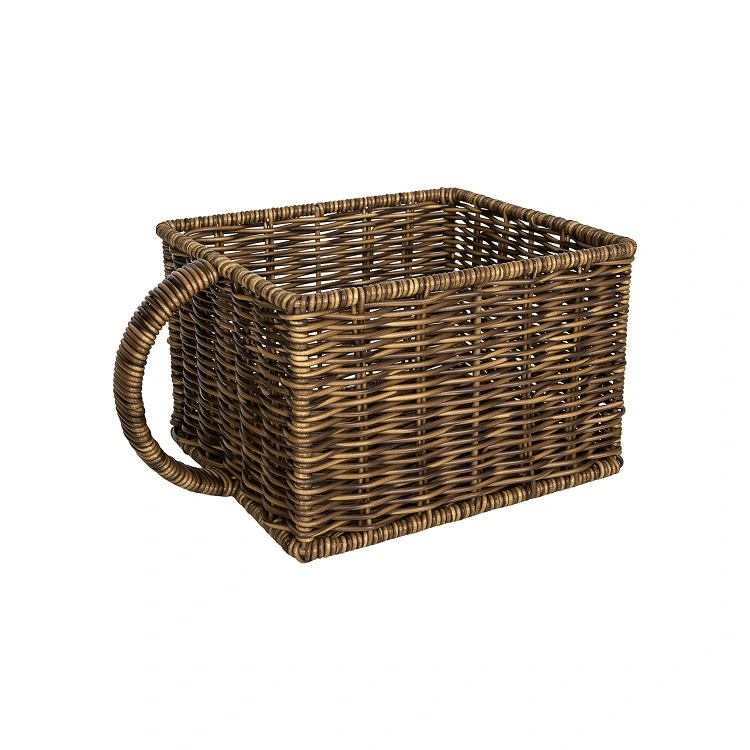 Square PP Handmade Woven Basket with Handle