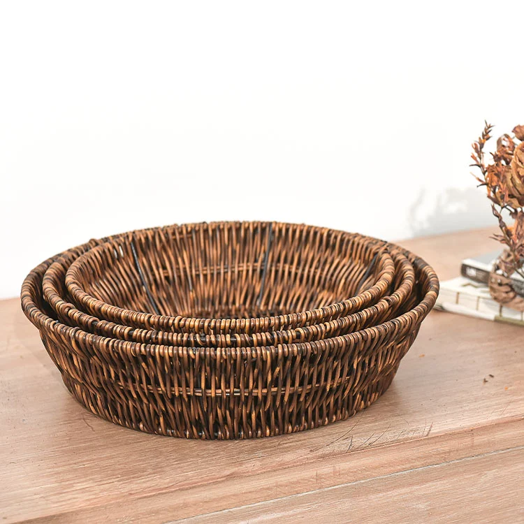 Large Round PP Handmade Woven Basket