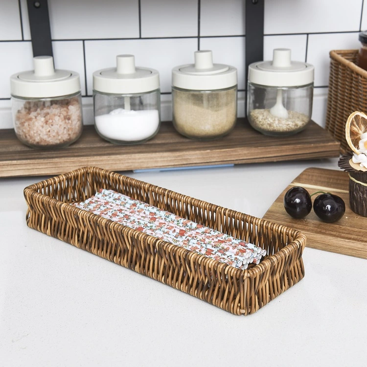 rectangular woven storage basket