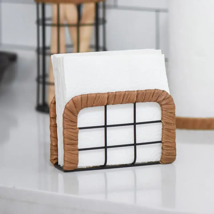Metal Table Tissue Holder - Elegant and Functional Iron Wire Design