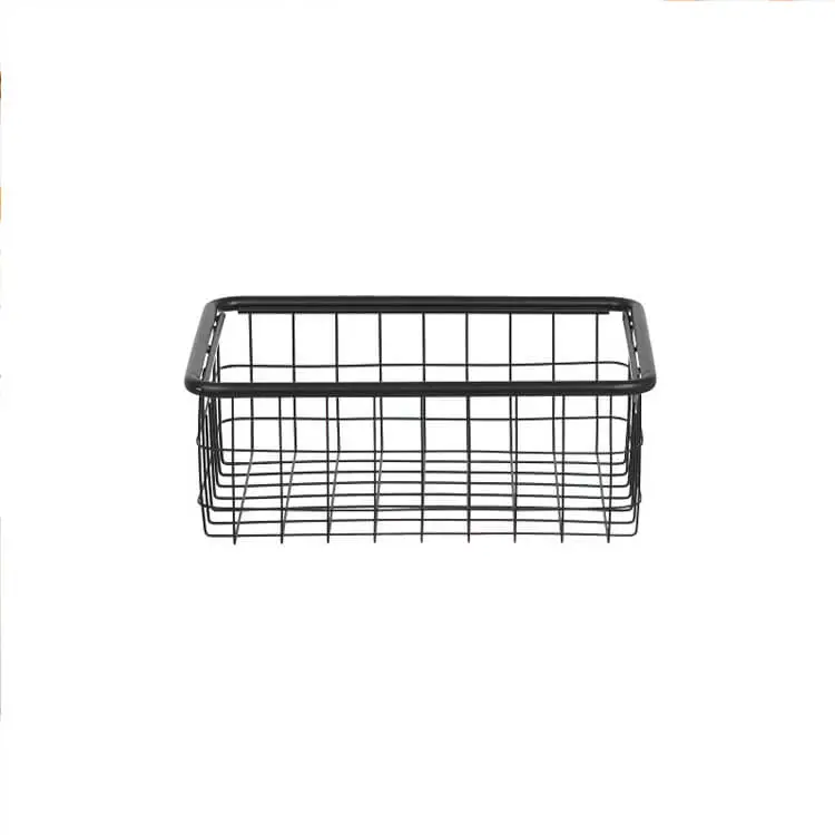 Powder-Coated Metal Storage Basket - Versatile Sizes for Organized Living