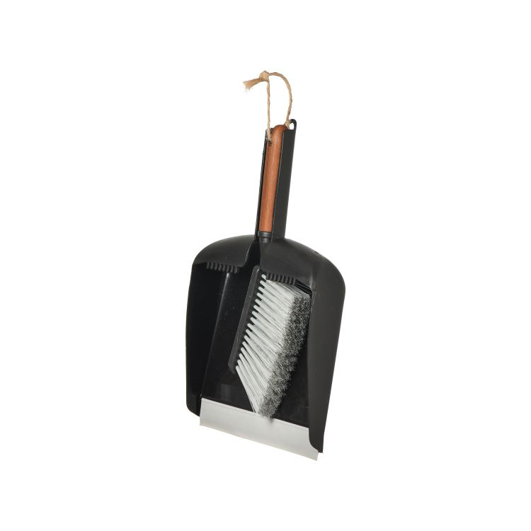 Dustpan and Brush Set with Bamboo Handle
