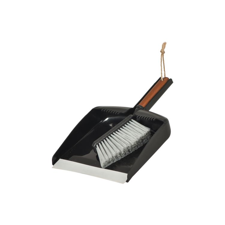 Dustpan and Brush Set with Bamboo Handle